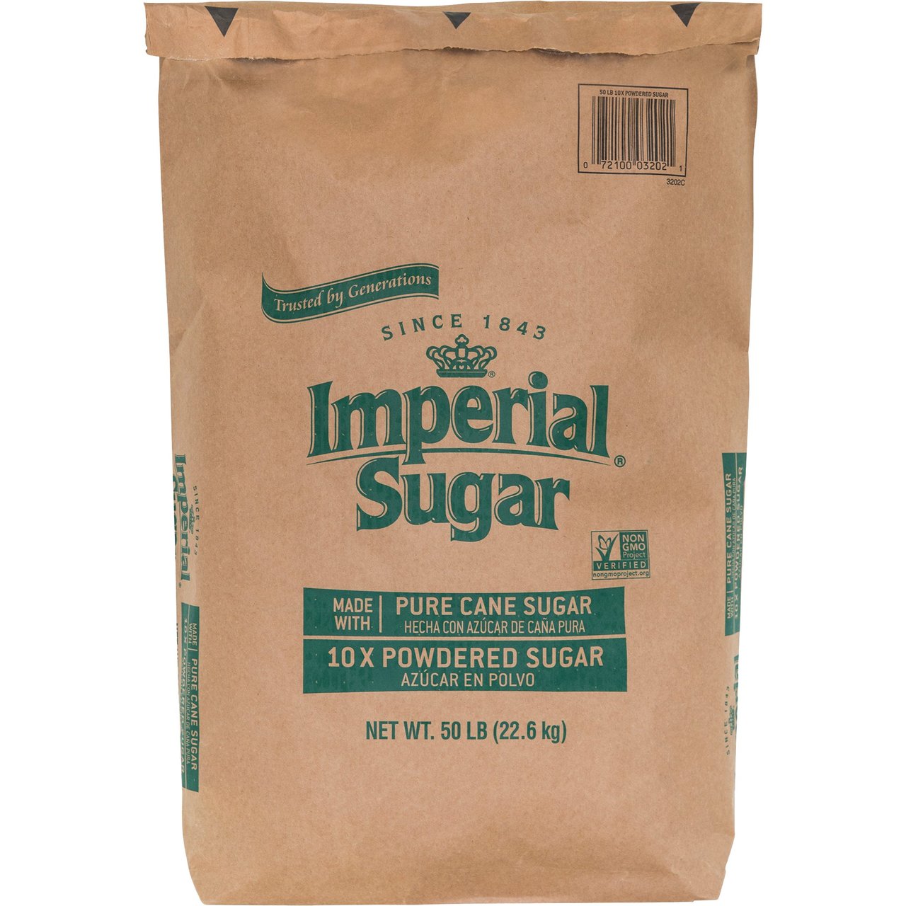 Imperial Sugar Pure Cane 10X Powdered Sugar 50 lb - Image 1