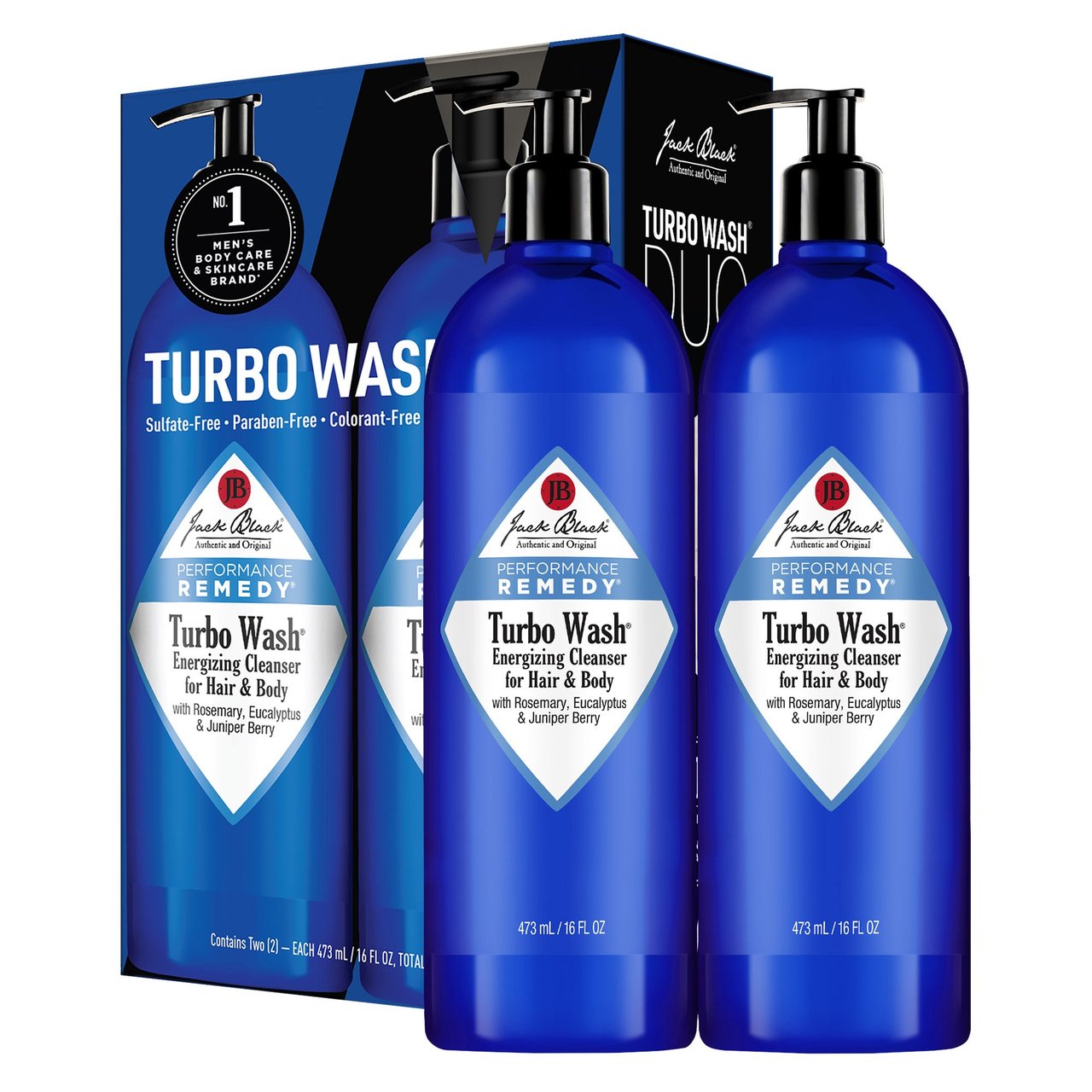 Jack Black Turbo Wash Duo Set 2-16oz Bottles with Pump - Image 1