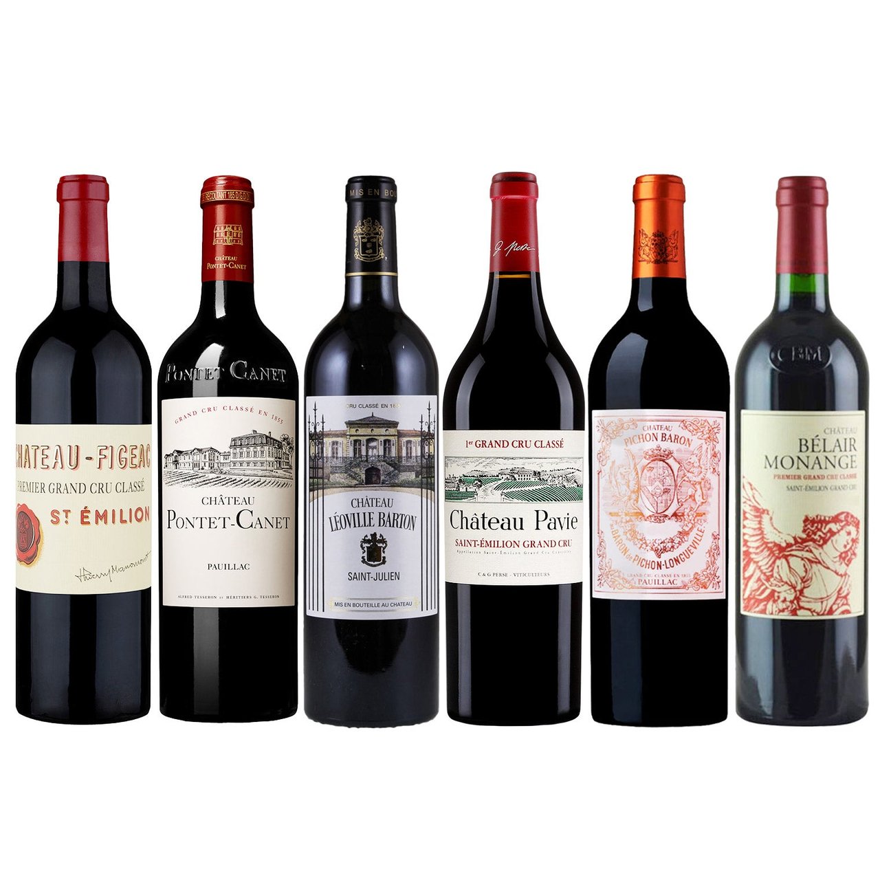 Grand Cru Classé 600-Point Bordeaux Gift Set, 6 Bottles, 750 ml - Image 1