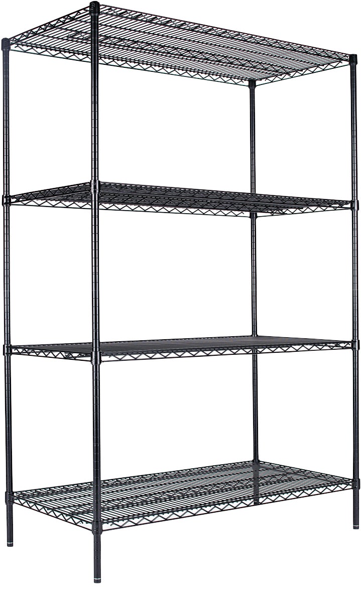 Alera 48" x 24" Wire Shelving Unit, Black (ALESW504824BL) - Image 1