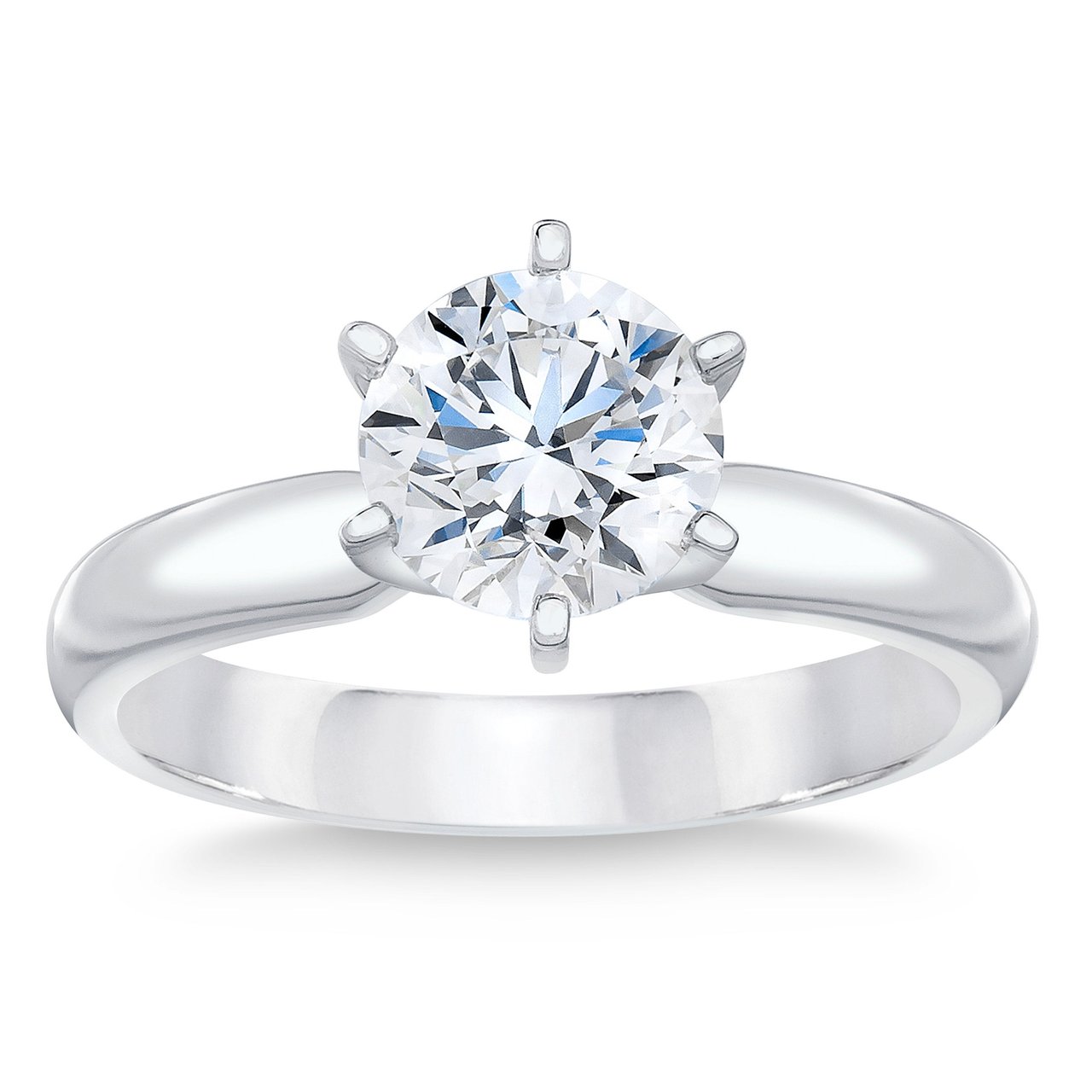 2.12 CT Round Brilliant Platinum Solitaire Ring, VS2 Clarity, H Color - Image 1