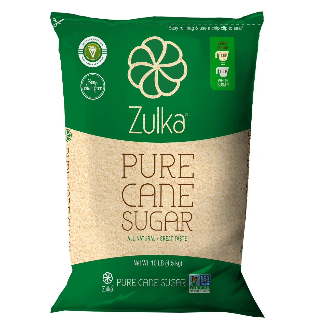 Zulka Morena Pure Cane Granulated Sugar 10 lb - Image 1