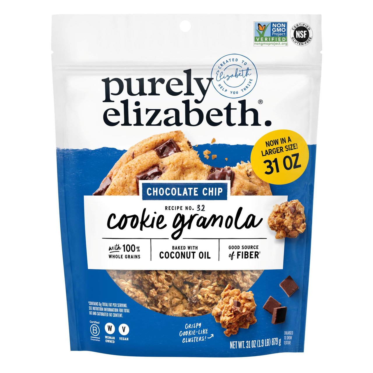 Purely Elizabeth Chocolate Chip Cookie Granola 31 Ounce Bag - Image 1