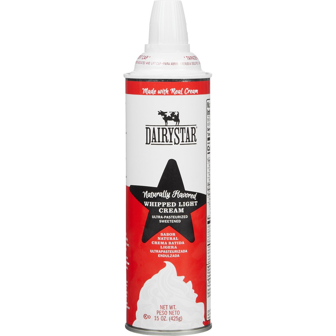 Dairy Star Light Whipped Cream 12/15 oz - Image 1