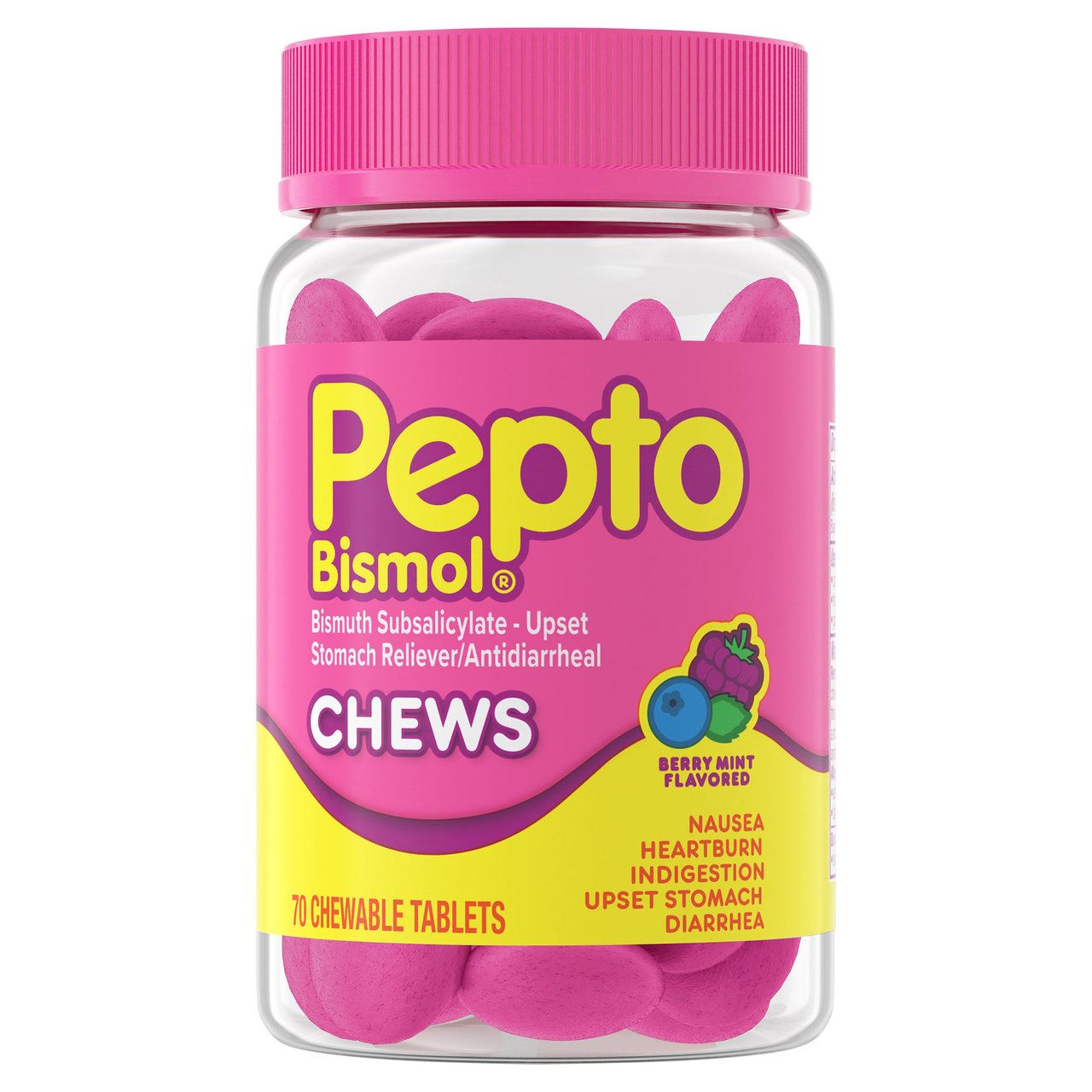 Pepto-Bismol Chews Berry Mint 70 CT - Image 1