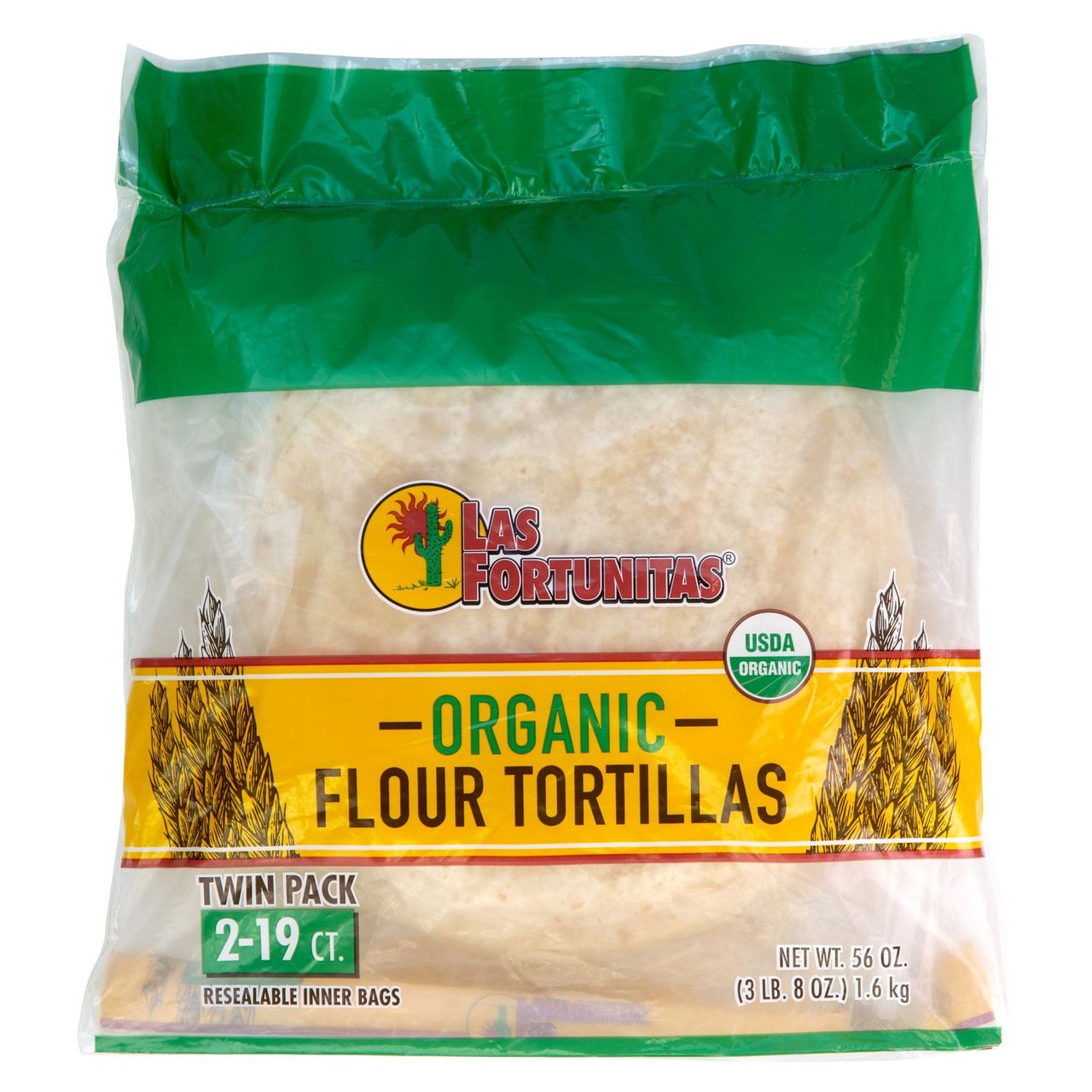 Las Fortunitas Organic 8" Flour Tortillas 38 CT / 56 OZ - Image 1