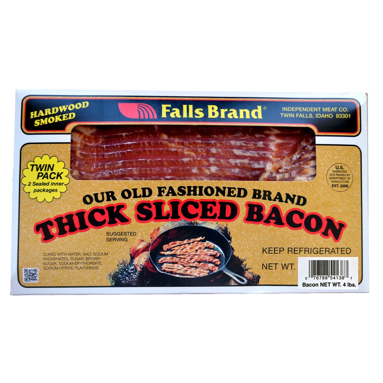 Falls Brand Thick Sliced Bacon 4 lb - Image 1