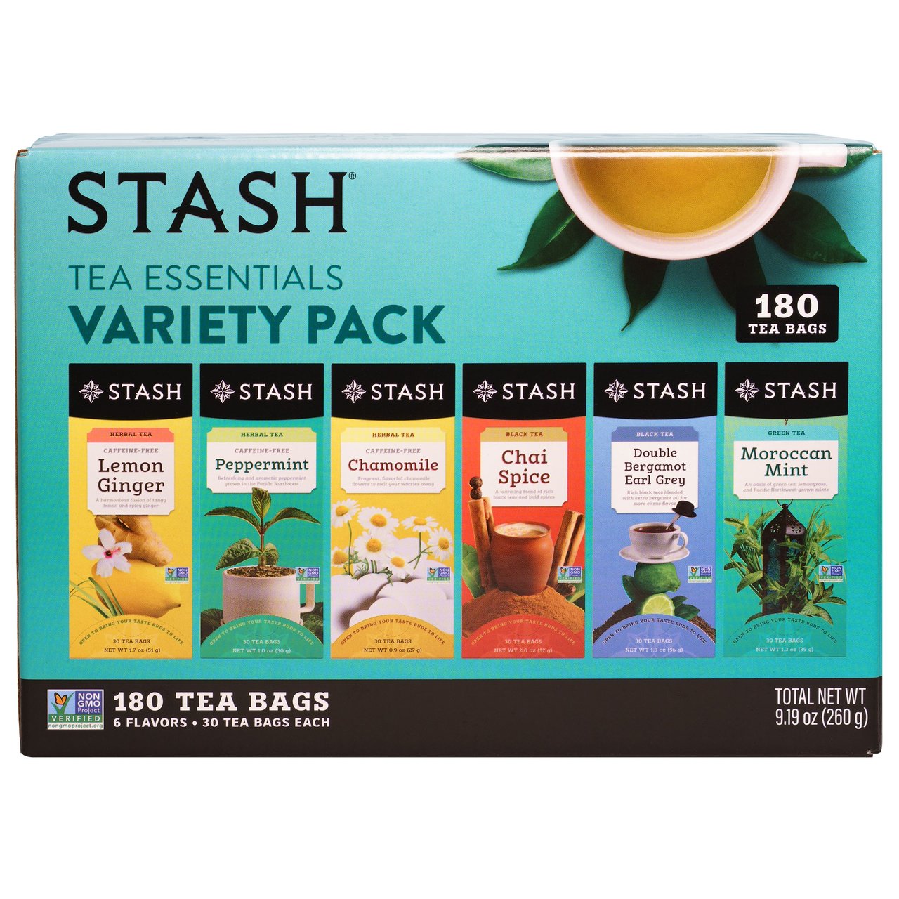 Stash Tea Essentials Variety Pack, 180-Count - Image 1