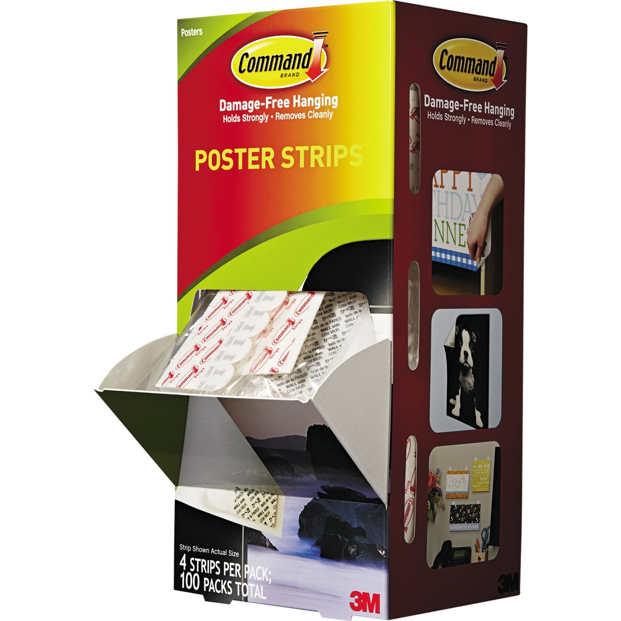 3M Command Poster Strips, White, 100 CT Carton - Image 1