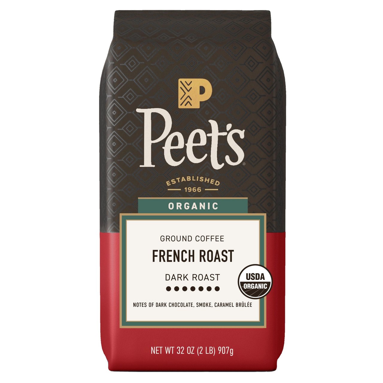 Organic Peet's Coffee French Roast Ground Coffee, Dark Roast, 2 Pounds - Image 1