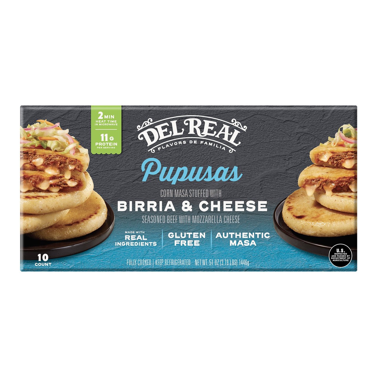 Del Real Birria & Cheese Pupusas, 51 Ounces - Image 1