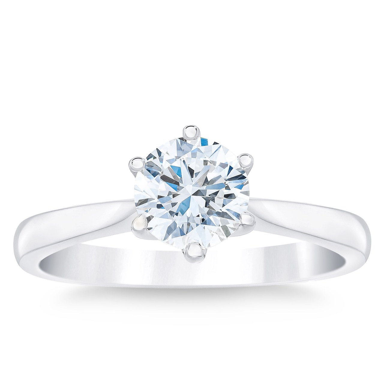 Platinum VS2 I 1.00 CT Round Diamond Solitaire Ring - Image 1