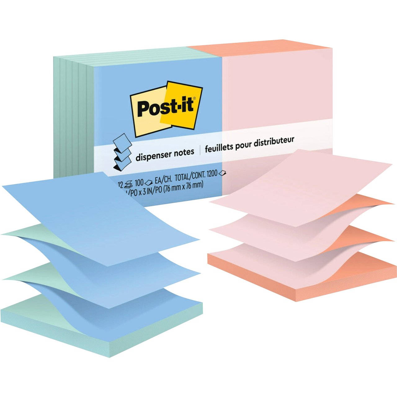 Post-it Pop-Up Notes, 3" x 3", Ultra Colors, 12-Pack - Image 1