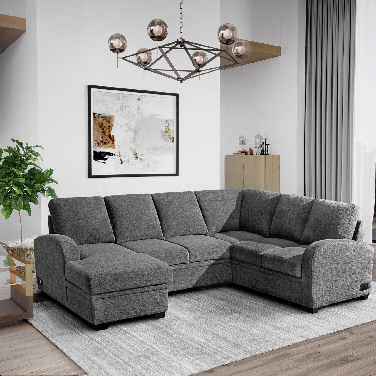 Coddle Aria Fabric Sleeper Sectional - Image 1
