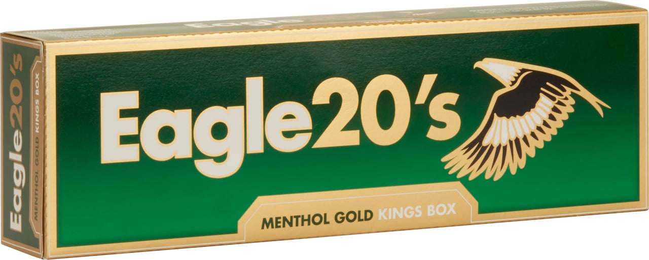 how much is a box of 20 cigarettes Eagle 20's Menthol Gold King Box Cigarettes (#741448)