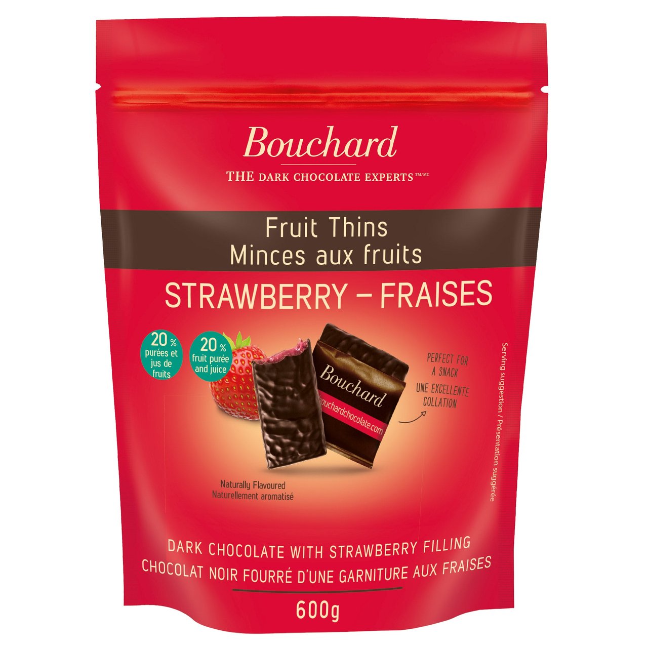 Bouchard Strawberry Thins 21.2 oz (1.32 lbs) - Image 1