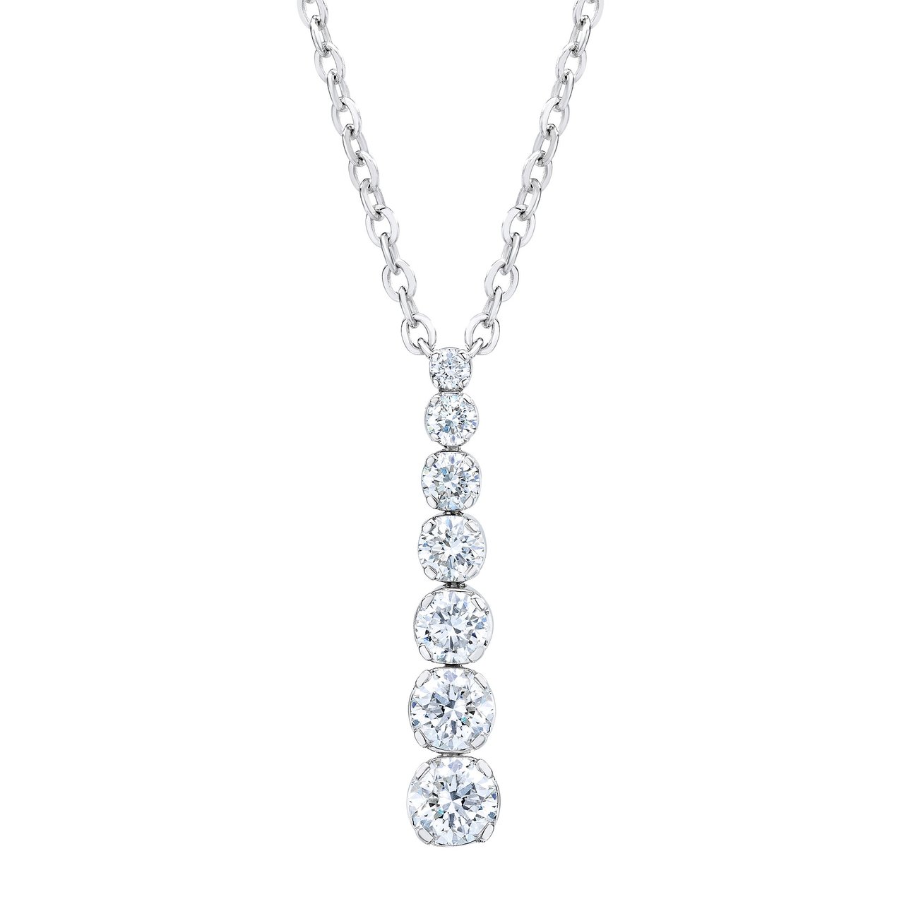 14kt White Gold VS2, I Color 1.00 CTW Round Diamond Pendant - Image 1