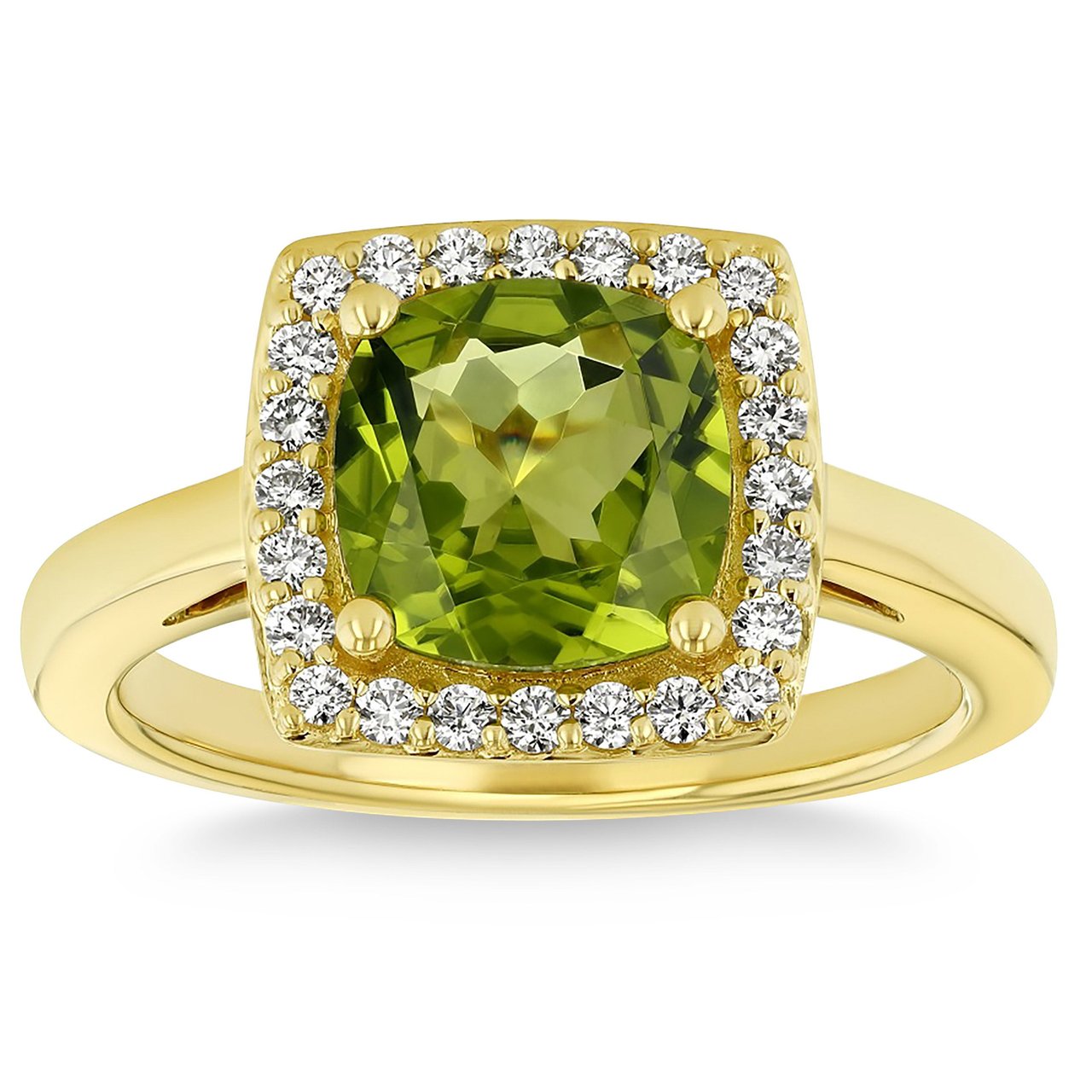 14kt Yellow Gold 0.22ctw VS2 I Diamond Peridot Ring - Image 1