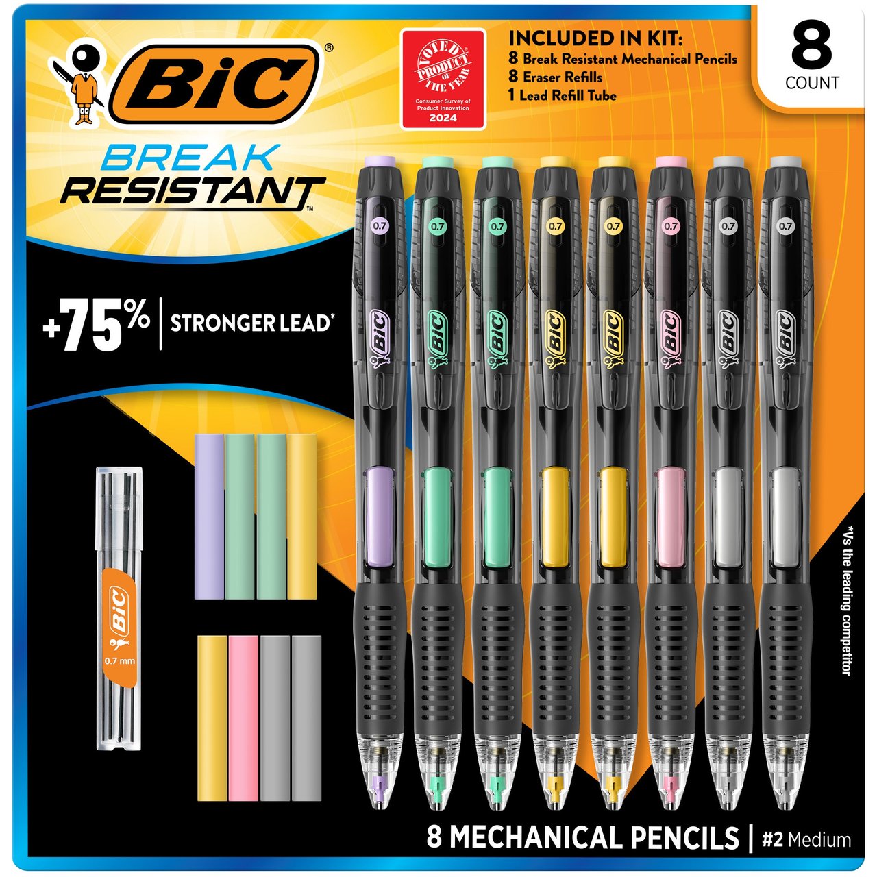 BIC Break-Resistant Mechanical Pencils, 0.7mm, 8-Count - Image 1