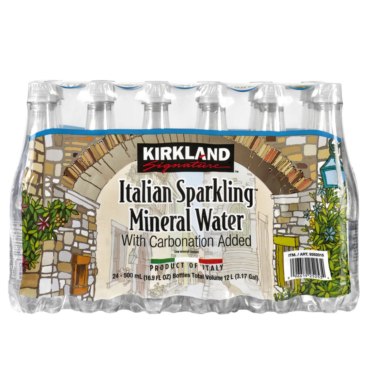 Kirkland Signature Italian Sparkling Water 24/16.9 fl oz (12.6 qts) - Image 1