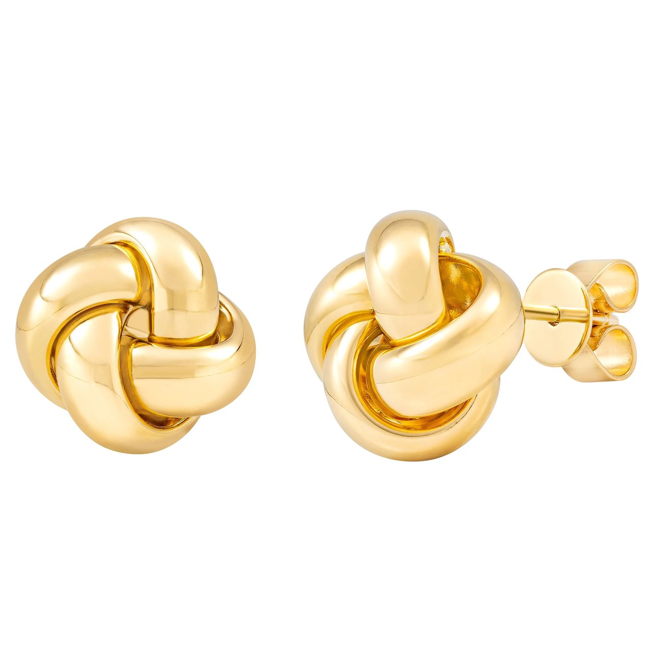 18kt Yellow Gold Love Knot Earrings Made in Italy - Image 1