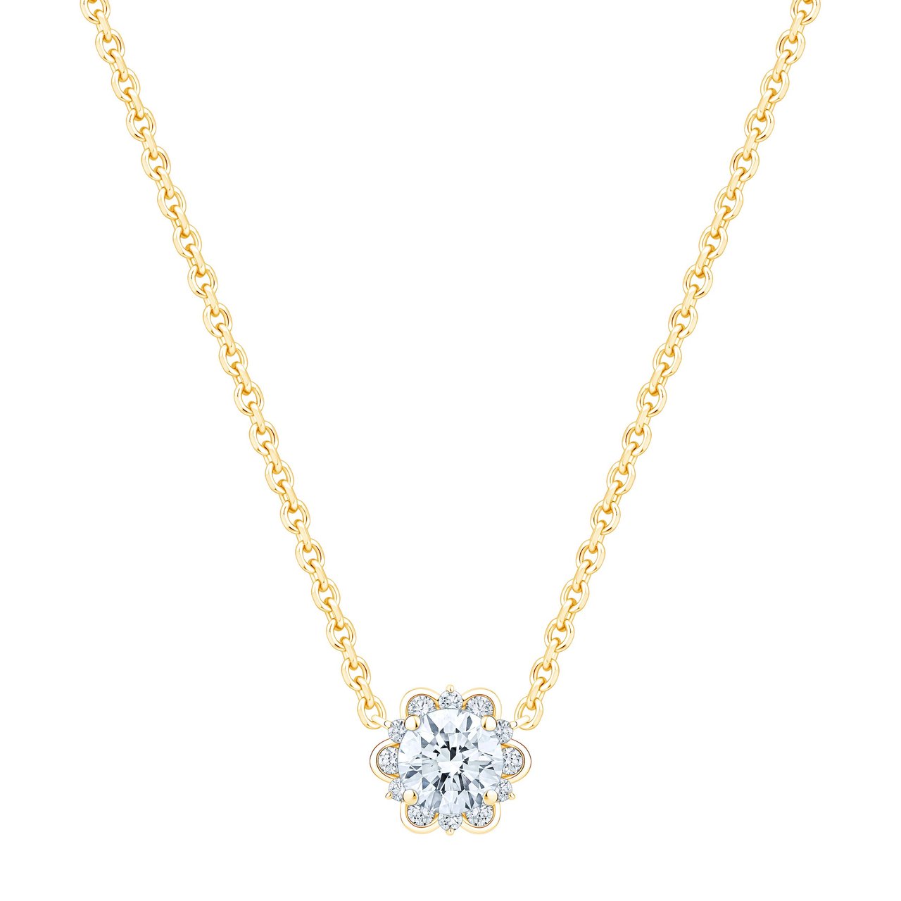 14KT YELLOW GOLD VS2 I 0.60CTW ROUND DIAMOND 18" SUNBURST PENDANT - Image 1