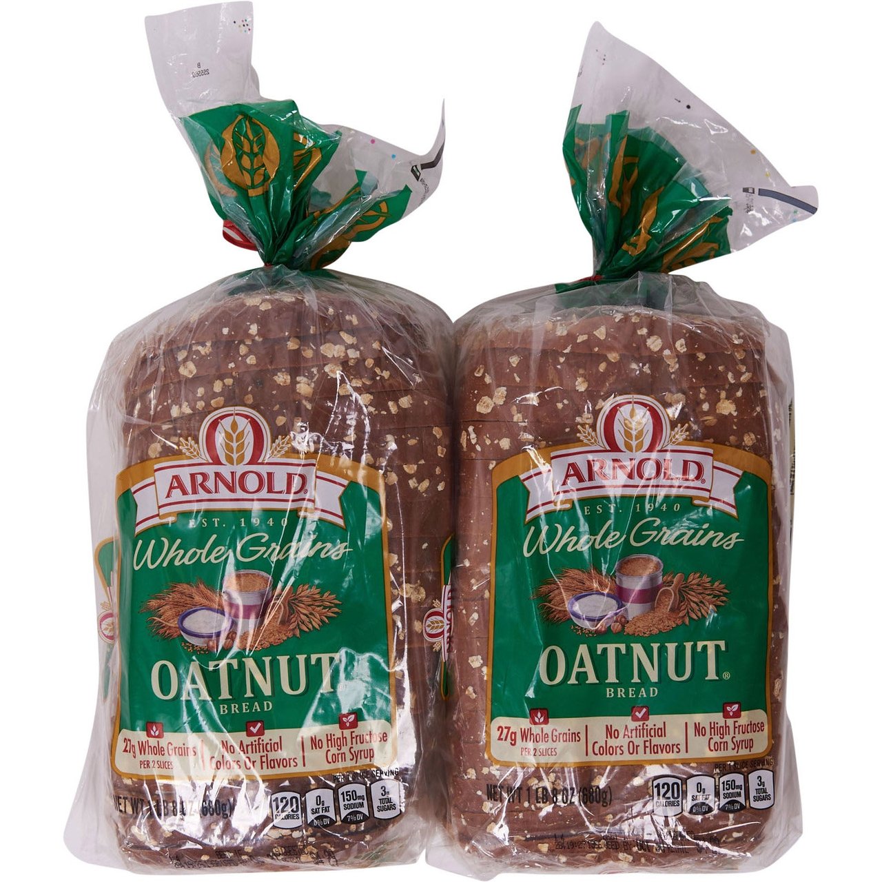 Brownberry Whole Grains Oatnut Bread, 2 Pack of 24 oz Loaves - Image 1