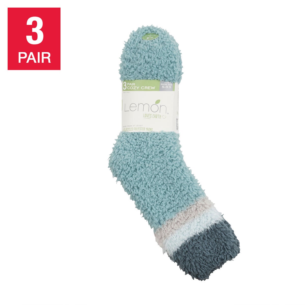 Lemon Ladies' Cozy Sock, 3-Pair - Image 1