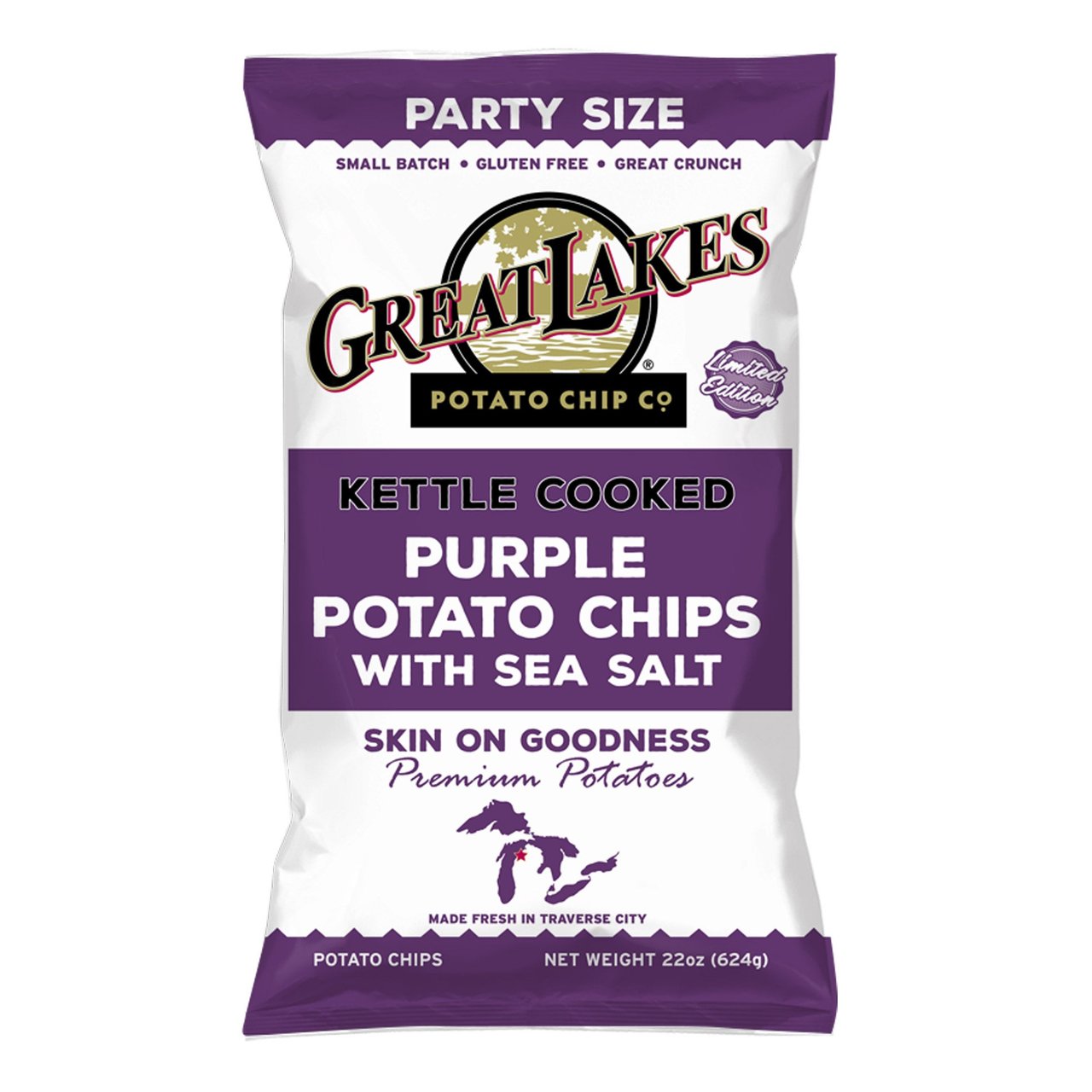Great Lakes Purple Kettle Chips, 22 oz Bag - Image 1