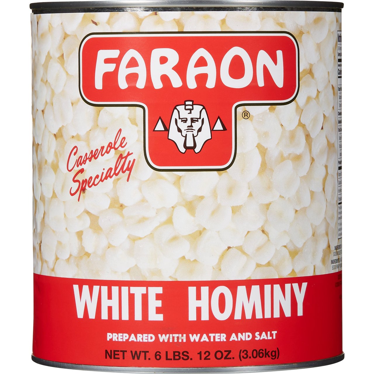 Faraon White Hominy, #10 Can, 108 oz - Image 1