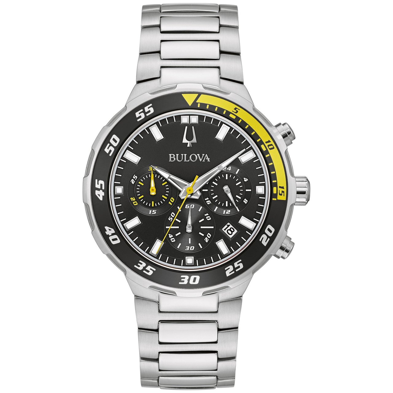 Bulova Sport Stainless Steel Chronograph Men's Watch - Image 1