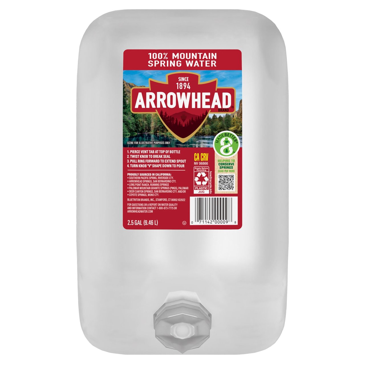 Arrowhead Mountain Spring Water, 2.5 Gallon, 2 ct - Image 1