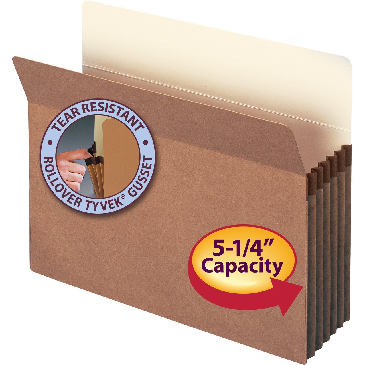 Smead #73234 Redrope File Pockets, 5.25" Expansion, Letter Size, 10-Count - Image 1