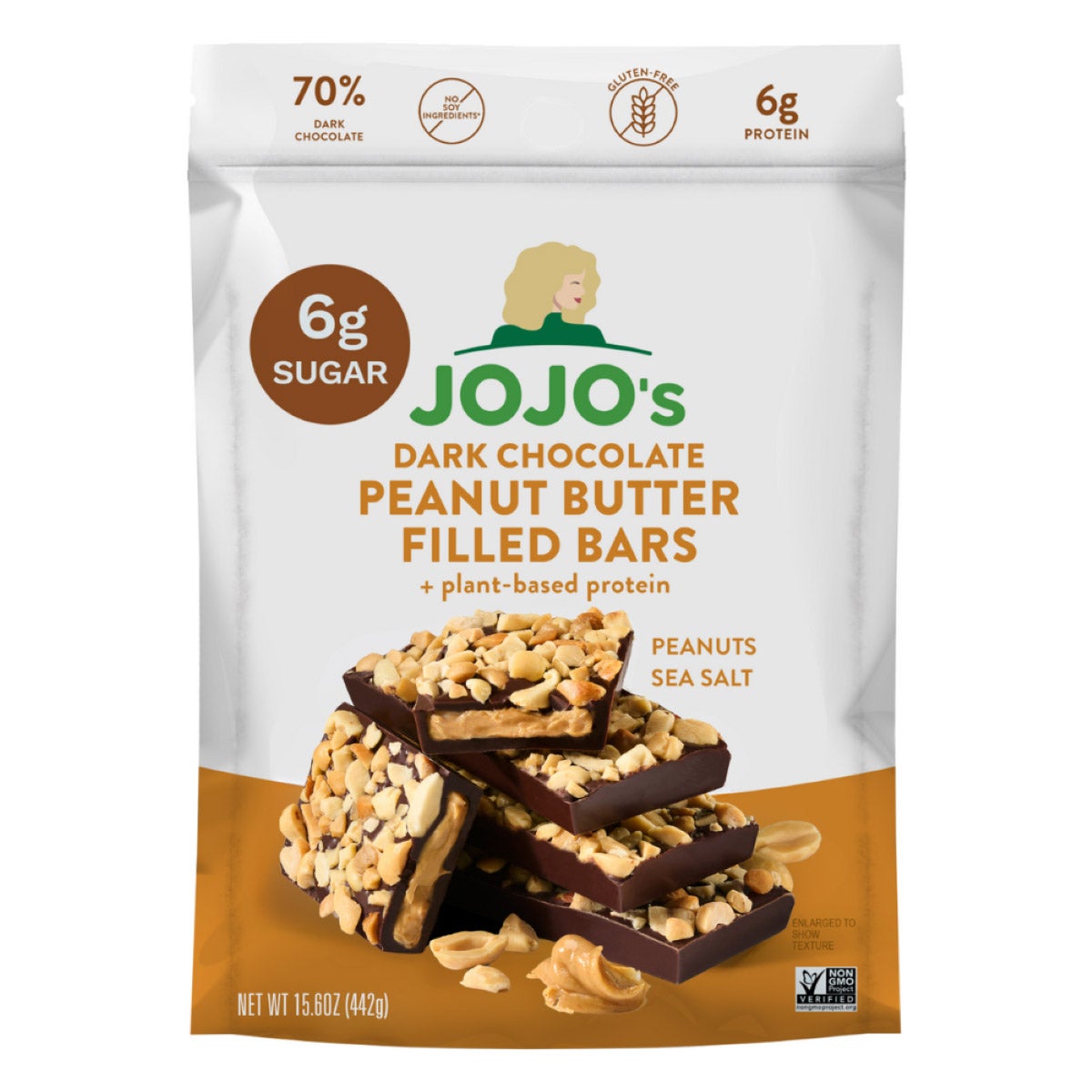 JOJO's Dark Chocolate Peanut Butter Bars, 15.6 oz - Image 1