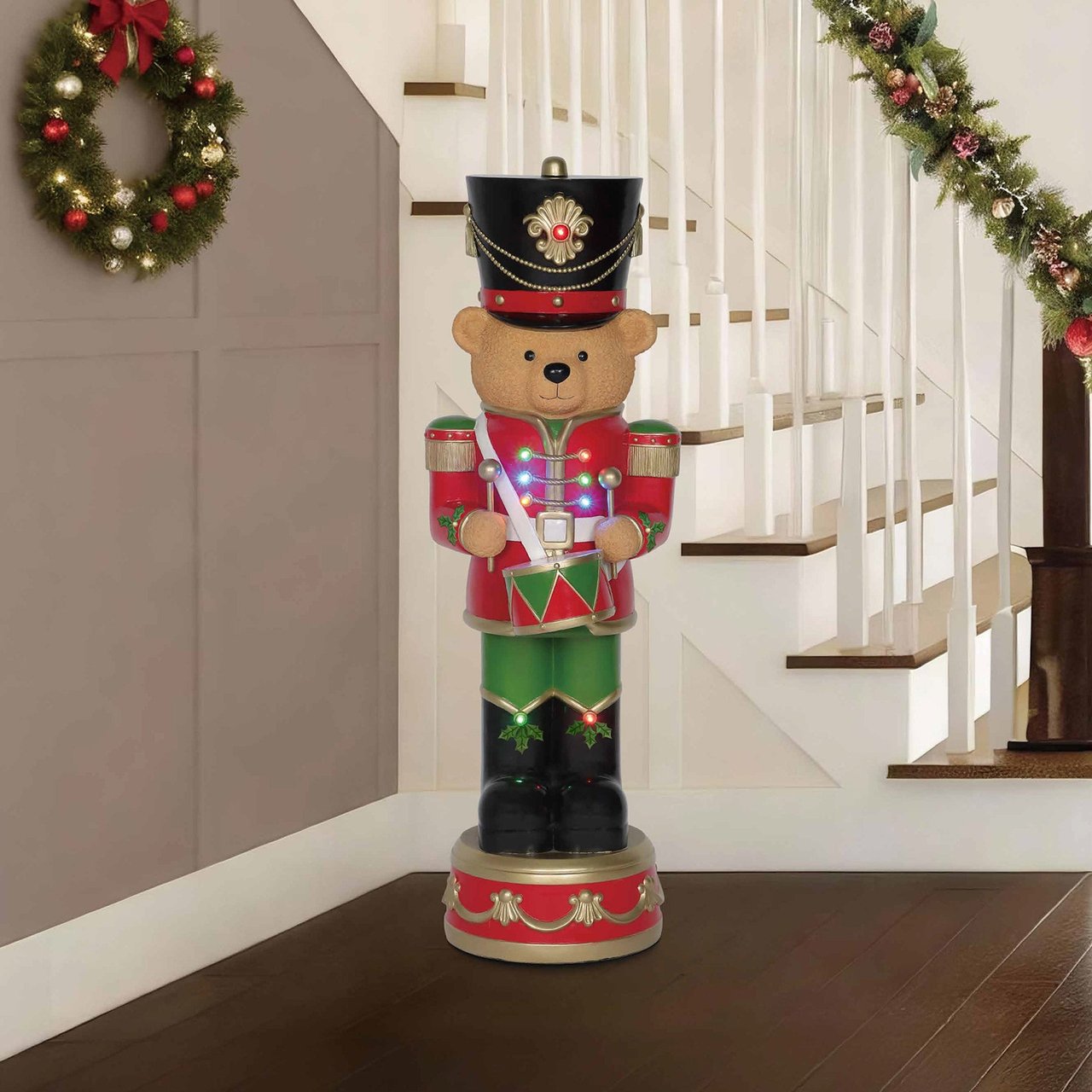 4' NUTCRACKER BEAR WITH LED LIGHTS - Image 1