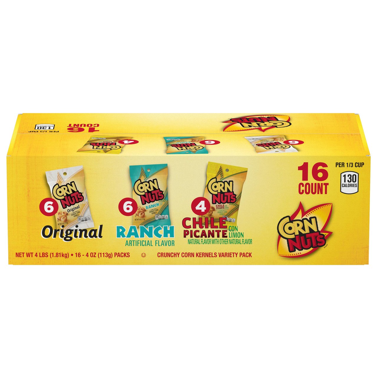 Corn Nuts Crunchy Corn Kernels Variety Box, 16 × 4 oz - Image 1