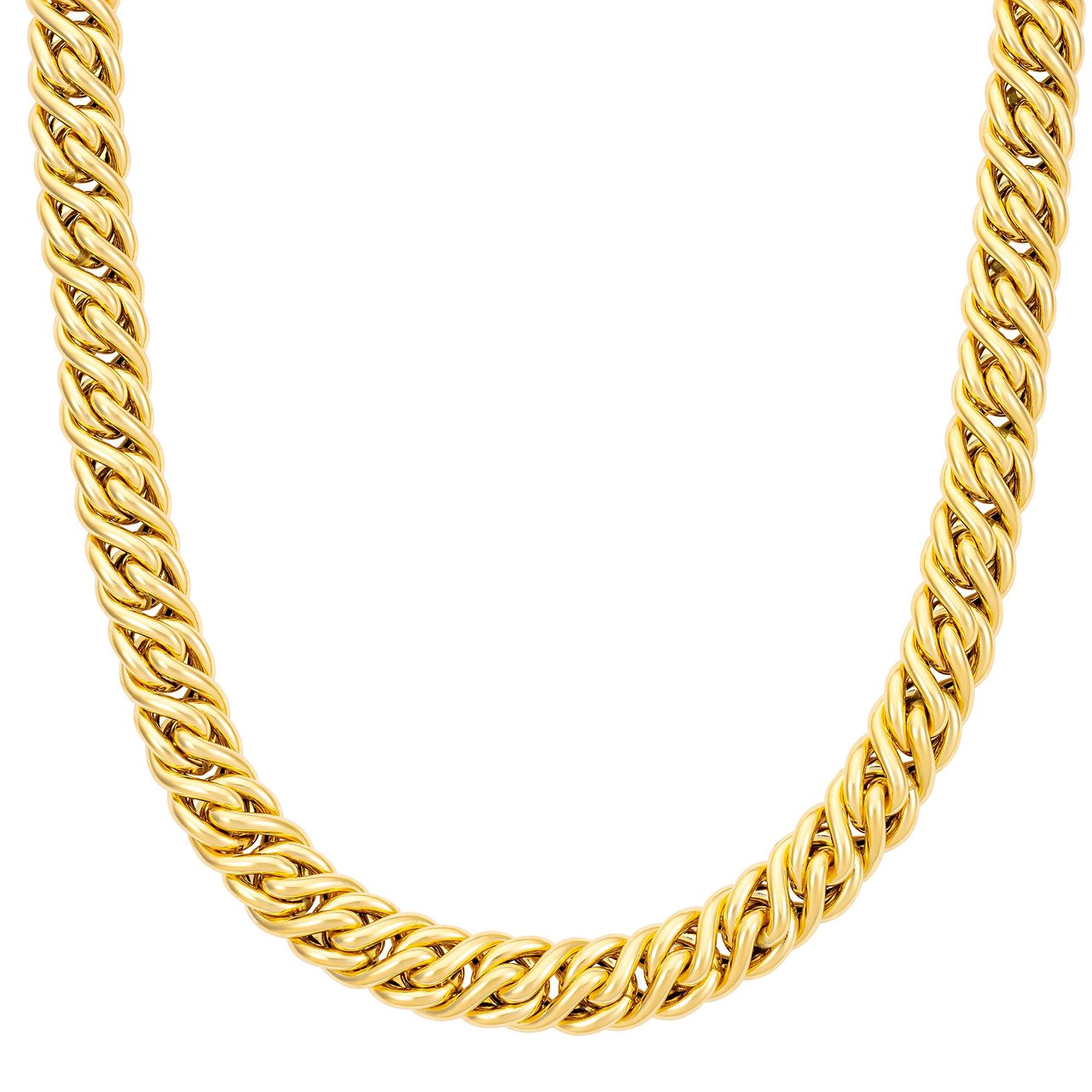 18kt Yellow Gold Fancy Link Necklace Made in Italy - Image 1