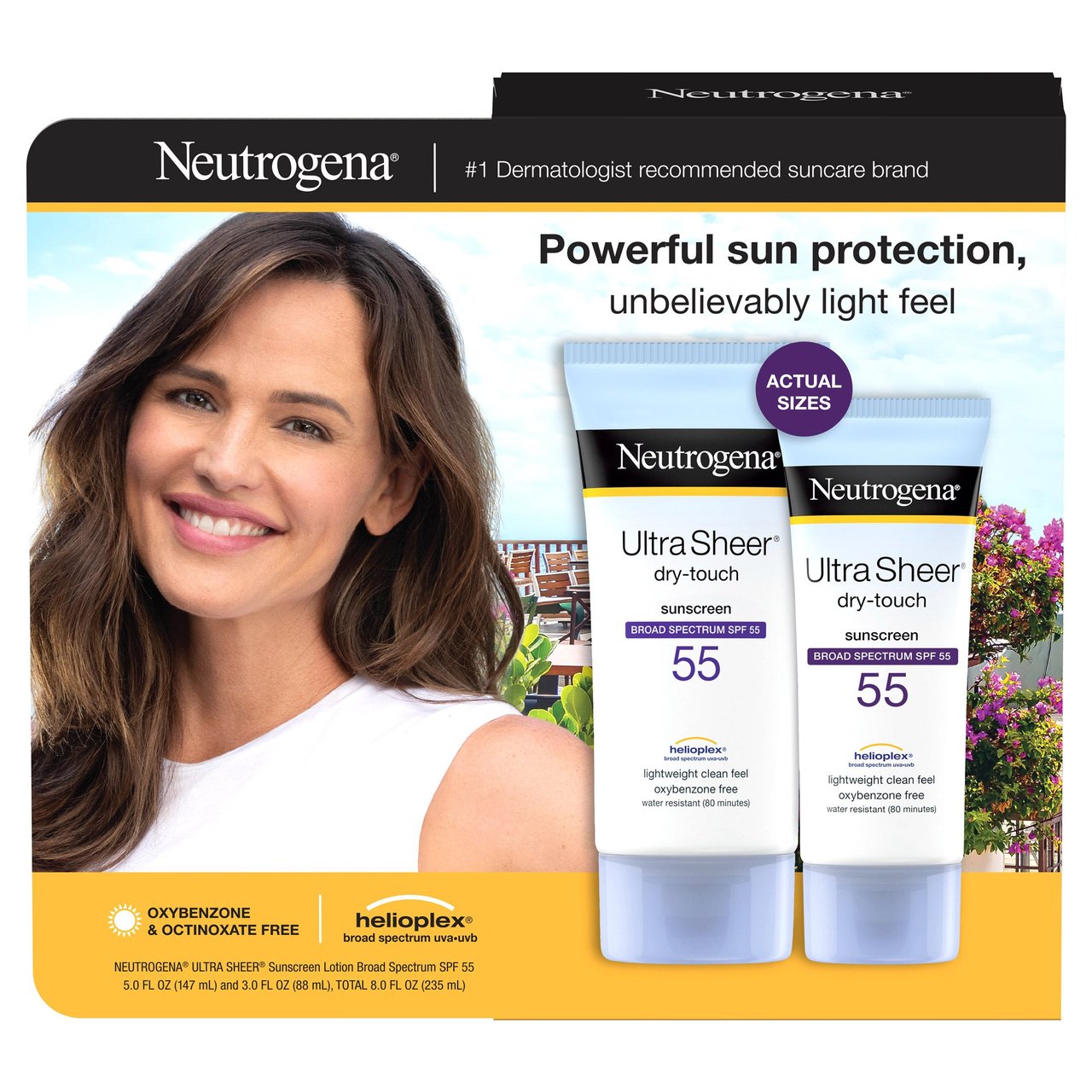 Neutrogena Ultra Sheer Dry-Touch Sunscreen Broad Spectrum SPF 55, 5 fl oz + 3 fl oz - Image 1