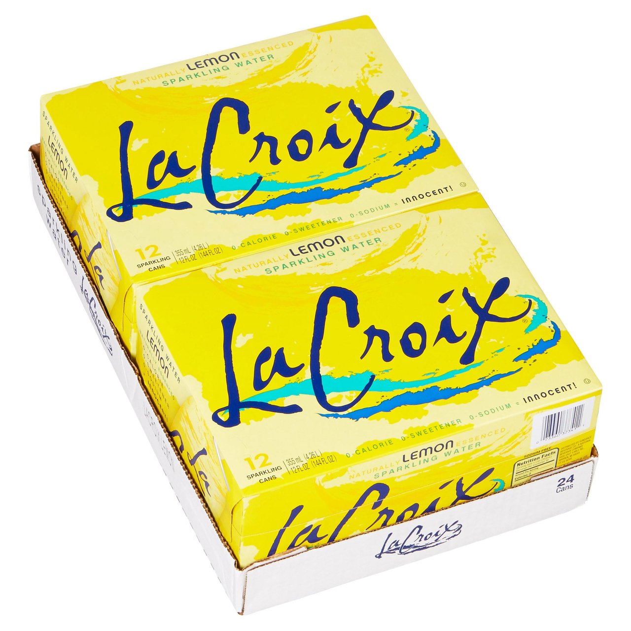 LaCroix Lemon Sparkling Water, 12 fl oz, 24-Count - Image 1