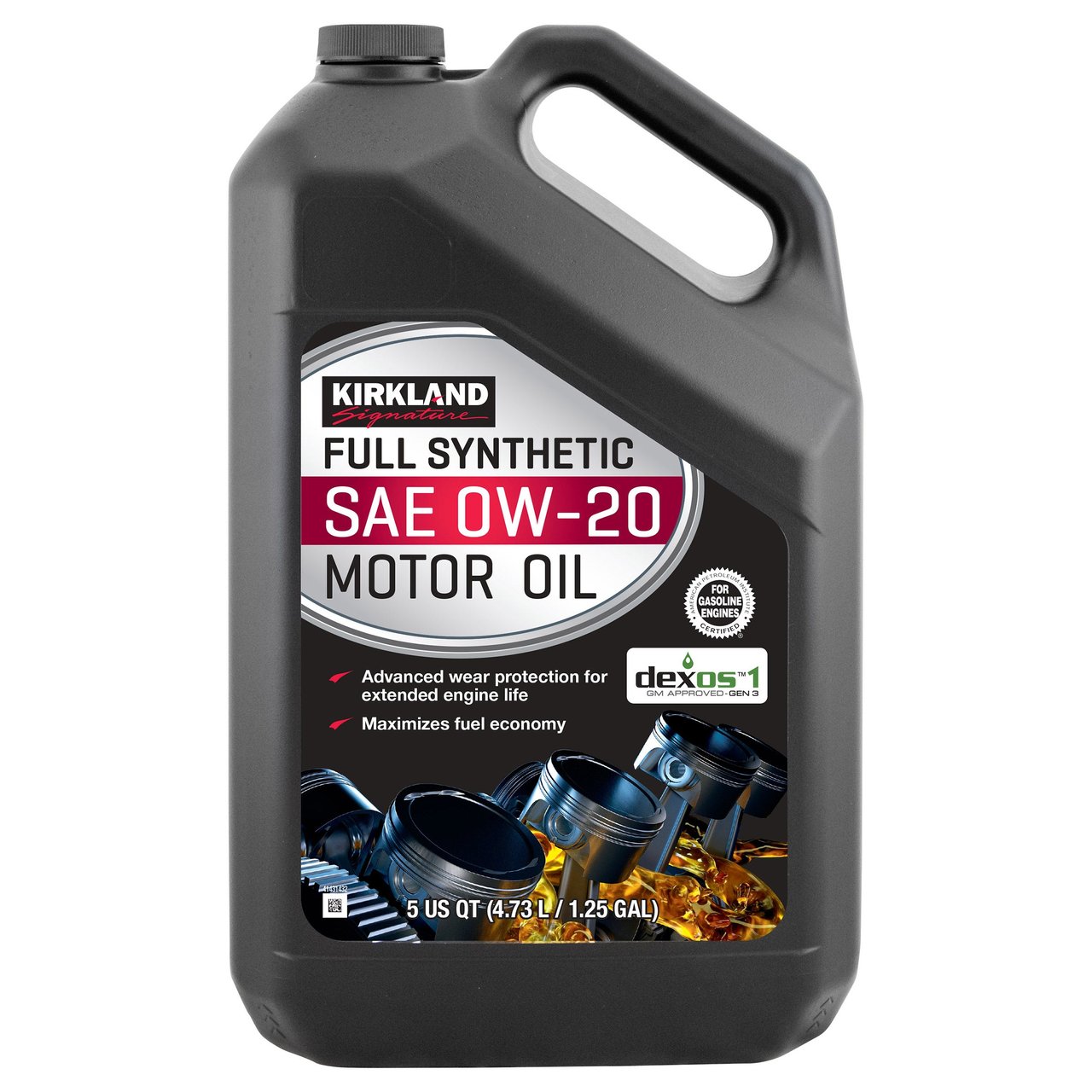 Kirkland Signature Full Synthetic 0W-20 Motor Oil 5-Quart, 2-Pack - Image 1