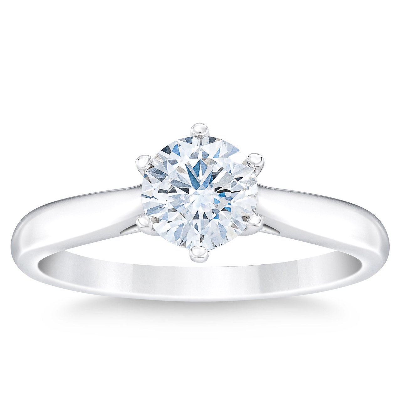1.03 ct Round Brilliant Platinum Solitaire Ring, VS2 Clarity, "I" Color Diamond - Image 1