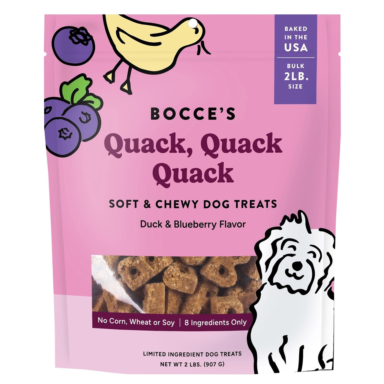 BOCCE'S QUACK, QUACK, QUACK SOFT DOG TREATS 32 OZ - Image 1
