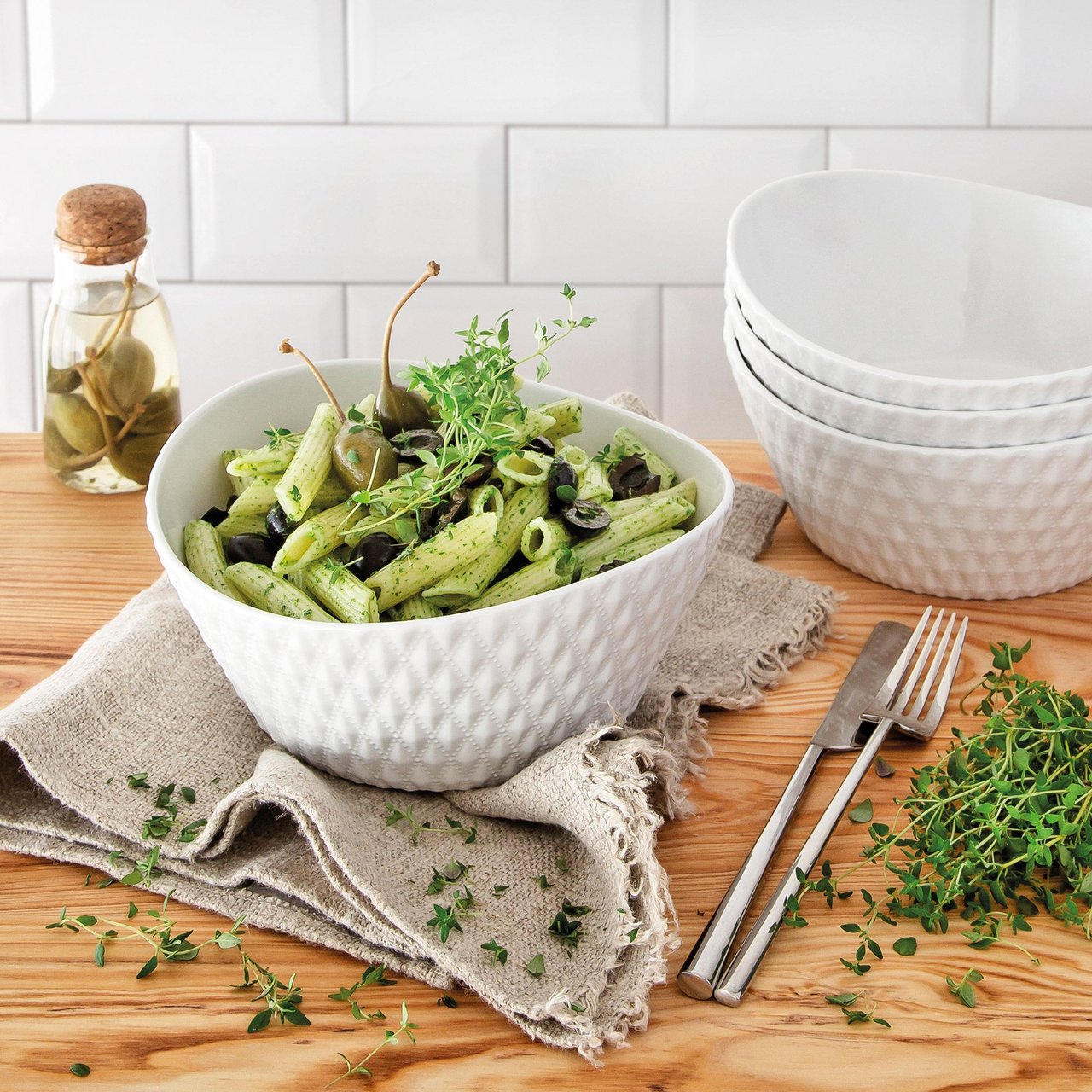 Overandback Stoneware Serve Bowls 4-Pack - Image 1