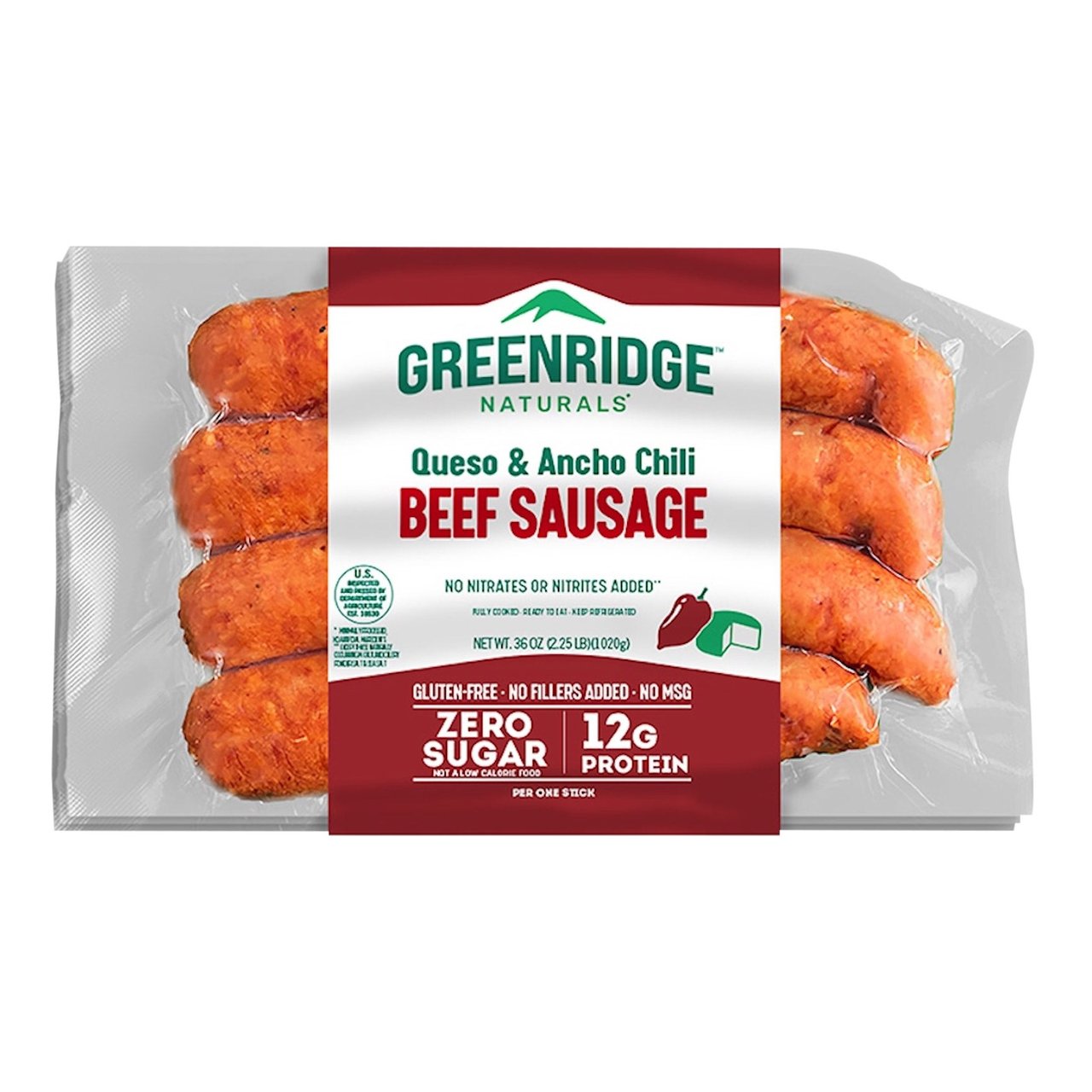 Greenridge Ancho Chili & Queso Beef Sausage 3/12 oz - Image 1