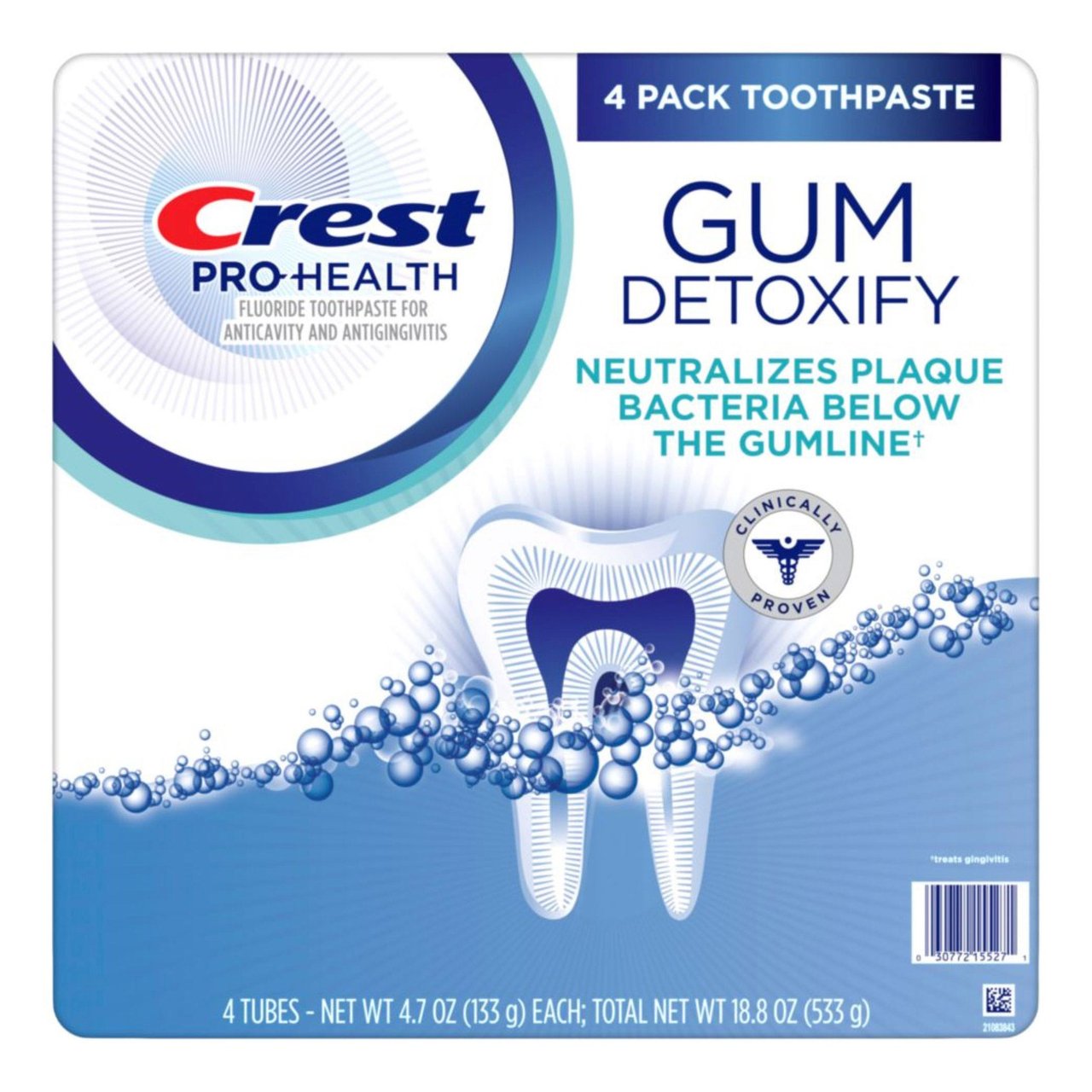 Crest Pro-Health Gum Detoxify Ultra Toothpaste, 4-Pack (4.7 oz each)