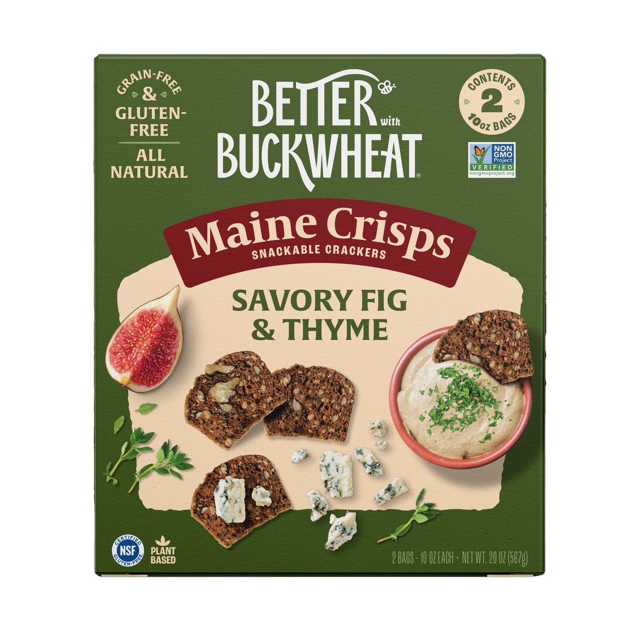 Maine Crisps Fig & Thyme Crisps 2/10 oz (1.25 lbs) - Image 1