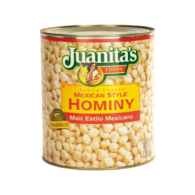 Juanita's Mexican Style Hominy, #10 Can, 110 Ounces