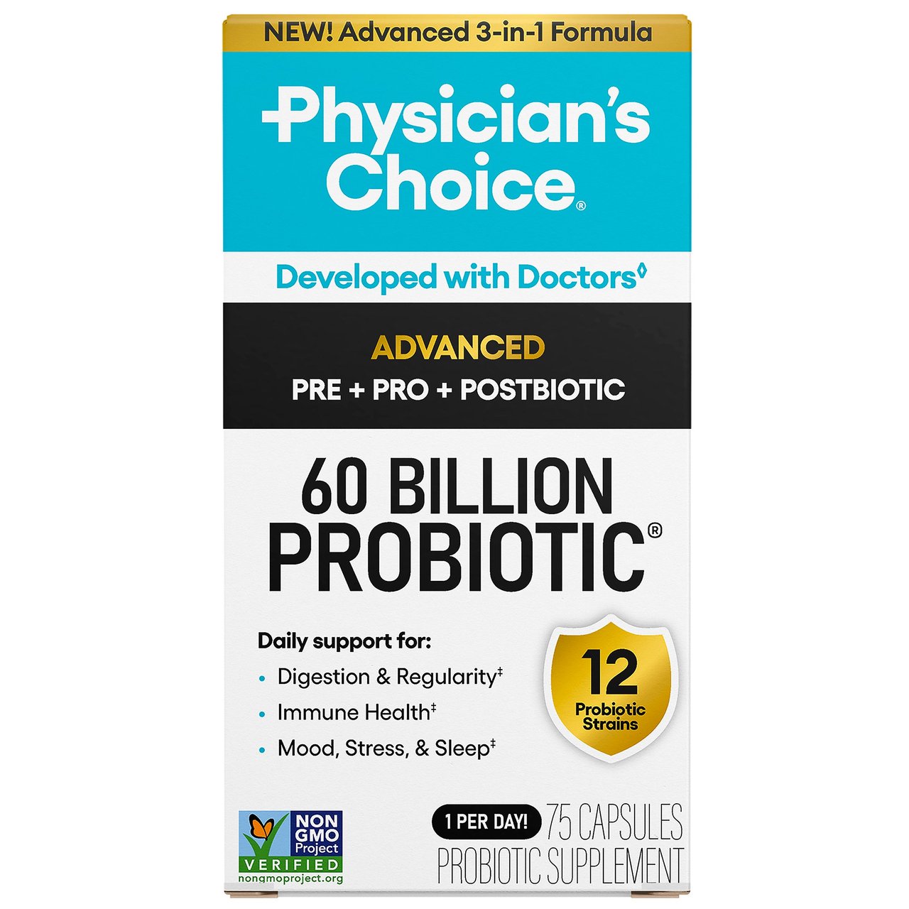 PHYSICIANS CHOICE ADVANCED 60 BILLION PROBIOTIC 75 CAPSULES - Image 1