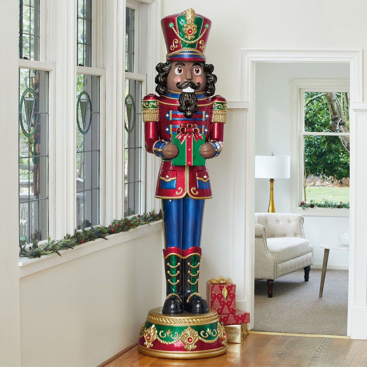 8' Nutcracker with LED Lights and Music - Image 1