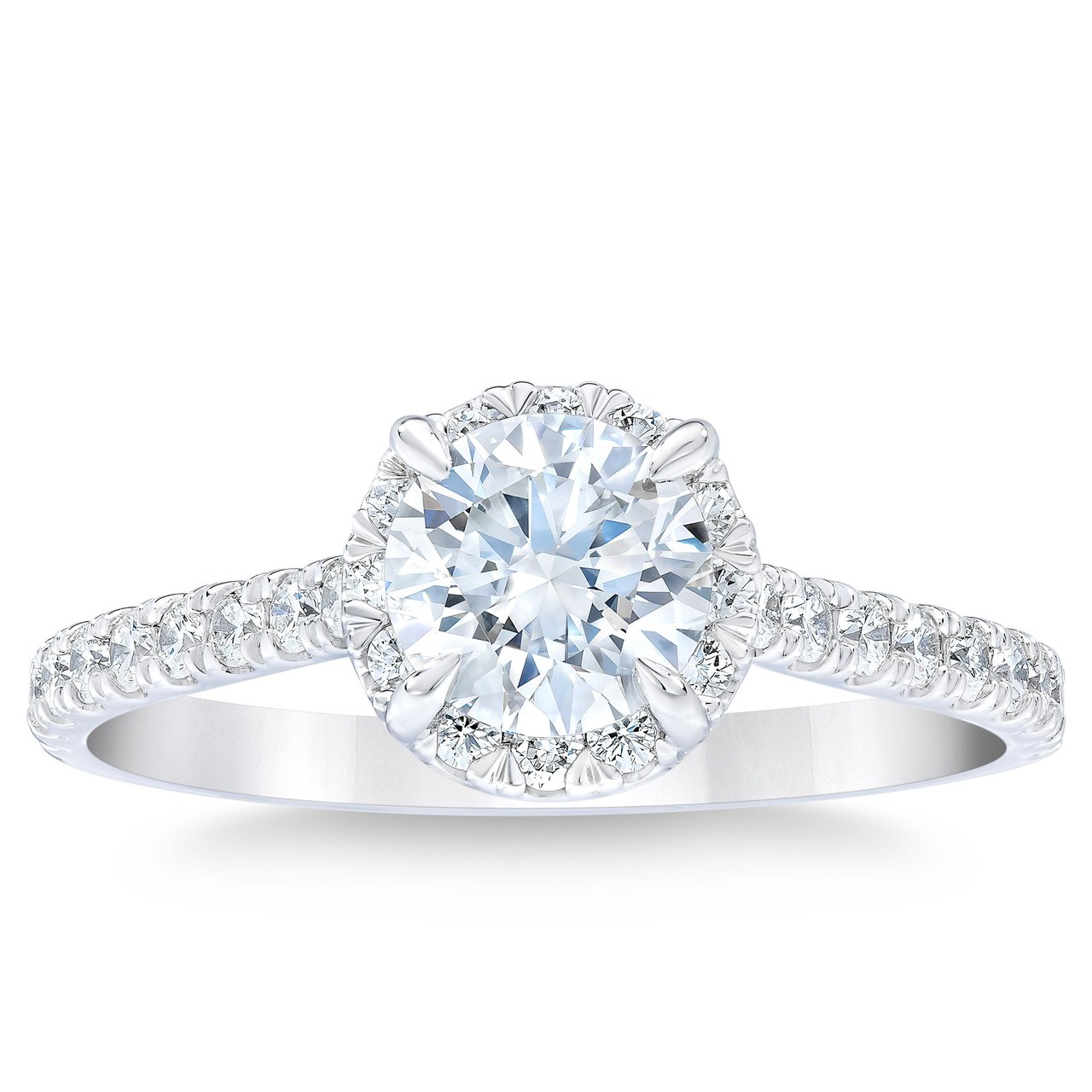 1.50CTW ROUND DIAMOND PLATINUM RING VS2 "I" 1.00CT CENTER SIZE 6 - Image 1